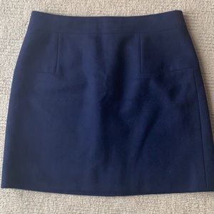 J Crew Wool Mini Skirt Navy Size 2